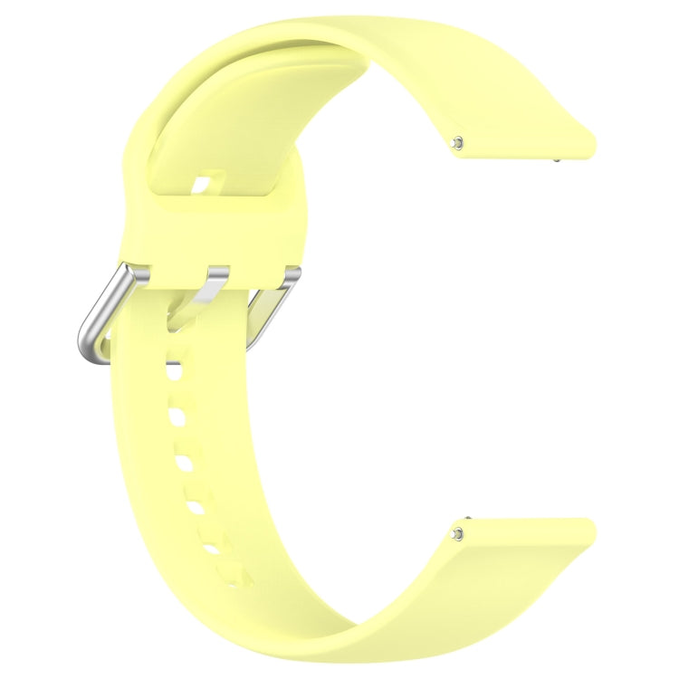 For Xiaomi Watch 2 Solid Color Metal Silver Buckle Silicone Watch Band, Size: L(Yellow) - Watch Bands by buy2fix | Online Shopping UK | buy2fix