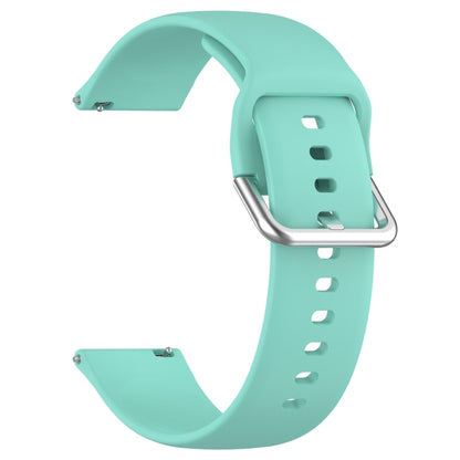 For Xiaomi Watch 2 Solid Color Metal Silver Buckle Silicone Watch Band, Size: L(Cyan) - Watch Bands by buy2fix | Online Shopping UK | buy2fix