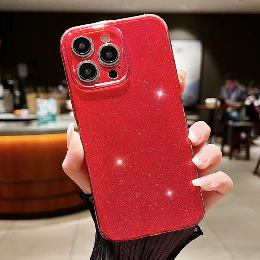 For iPhone 16 Pro Max Jelly Glitter Solid Color TPU Phone Case(Red) - iPhone 16 Pro Max Cases by buy2fix | Online Shopping UK | buy2fix