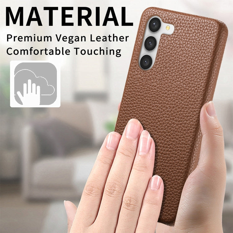For Samsung Galaxy S23+ 5G Litchi Oil Edge Leather Back Phone Case(Brown) - Galaxy S23+ 5G Cases by buy2fix | Online Shopping UK | buy2fix