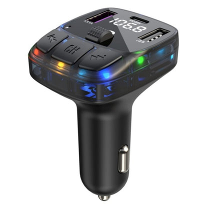 C57 PD Type-C + Dual USB Car Charger Colorful Light Car Bluetooth Adapter FM Transmitter - Car Charger by buy2fix | Online Shopping UK | buy2fix