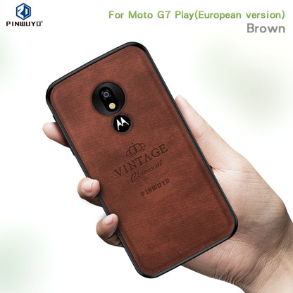 PINWUYO Shockproof Waterproof Full Coverage PC + TPU + Skin Protective Case for Motorola Moto G7 Play (Eurasian Version)(Brown) - Motorola Cases by PINWUYO | Online Shopping UK | buy2fix