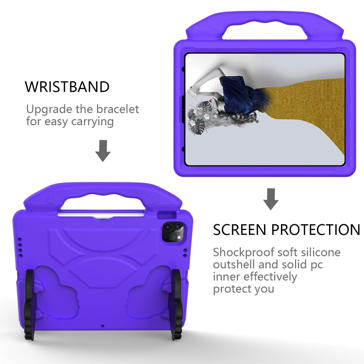 For iPad Pro 11 2024 Children EVA Shockproof Tablet Case with Thumb Bracket(Purple) - iPad Pro 11 2024 Cases by buy2fix | Online Shopping UK | buy2fix