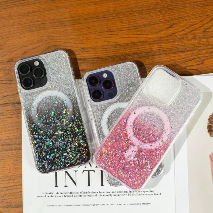 For iPhone 15 Pro Max Gradient Glitter Starry MagSafe Phone Case(Gradient Black) - iPhone 15 Pro Max Cases by buy2fix | Online Shopping UK | buy2fix