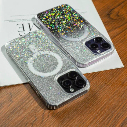 For iPhone  12 Pro Gradient Glitter Starry MagSafe Phone Case(Gradient Purple) - iPhone 12 / 12 Pro Cases by buy2fix | Online Shopping UK | buy2fix