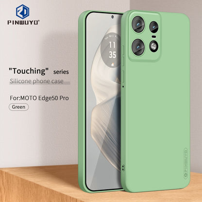 For Motorola Edge 50 Pro PINWUYO Sense Series Liquid Silicone TPU Phone Case(Green) - Motorola Cases by PINWUYO | Online Shopping UK | buy2fix