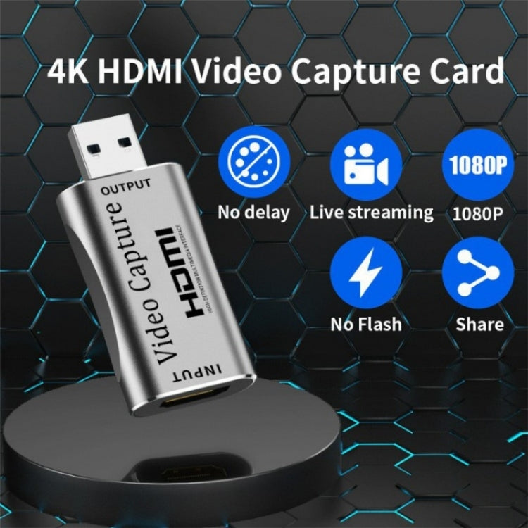 C30 For Game Live Streaming Aluminum Alloy USB Male to HDMI Female HD Video Capture Card - Video Capture Solutions by buy2fix | Online Shopping UK | buy2fix