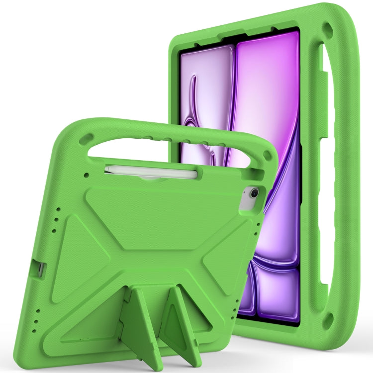 For iPad Air 13 2024 Handle EVA Shockproof Tablet Case with Holder(Green) - iPad Air 13 2024 Cases by buy2fix | Online Shopping UK | buy2fix