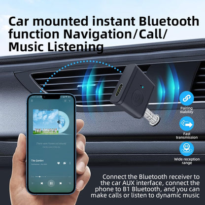 B1 Bluetooth 5.3 AUX Receiver 3.5mm Car Audio Adapter HiFi Sound Hand-Free Call - Bluetooth Car Kits by buy2fix | Online Shopping UK | buy2fix