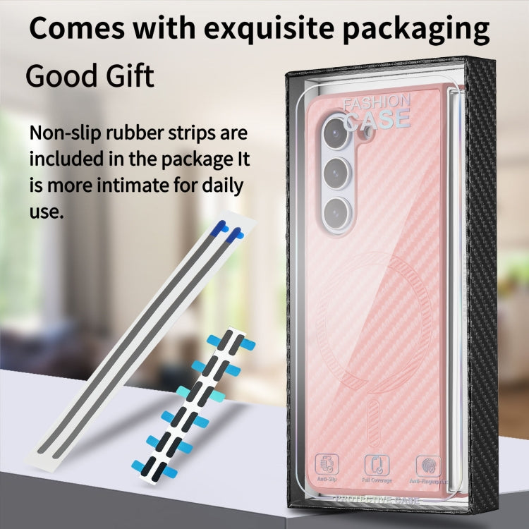 For Samsung Galaxy Z Fold6 Carbon Fiber Magsafe Phone Case(Pink) - Galaxy Z Flip6 5G Cases by buy2fix | Online Shopping UK | buy2fix