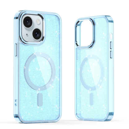 For iPhone 15 Plus Glitter MagSafe Shockproof Phone Case(Blue) - iPhone 15 Plus Cases by buy2fix | Online Shopping UK | buy2fix