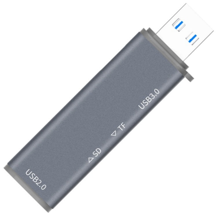 ADS-308A SD / TF Card Reader Aluminum Alloy USB 3.0 + USB 2.0 Splitter Hub -  by buy2fix | Online Shopping UK | buy2fix