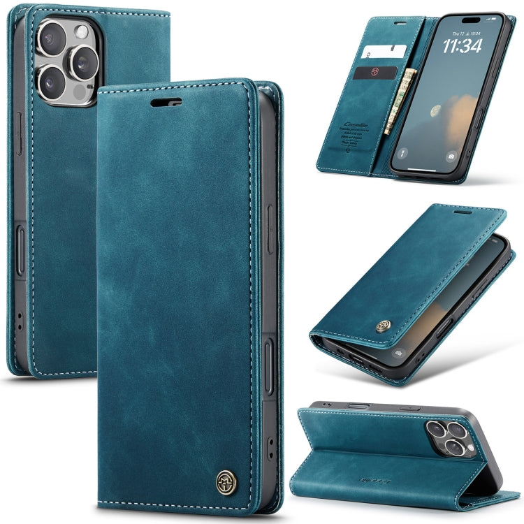 For iPhone 16 Pro Max CaseMe 013 Multifunctional Horizontal Flip Leather Phone Case(Blue) - iPhone 16 Pro Max Cases by CaseMe | Online Shopping UK | buy2fix