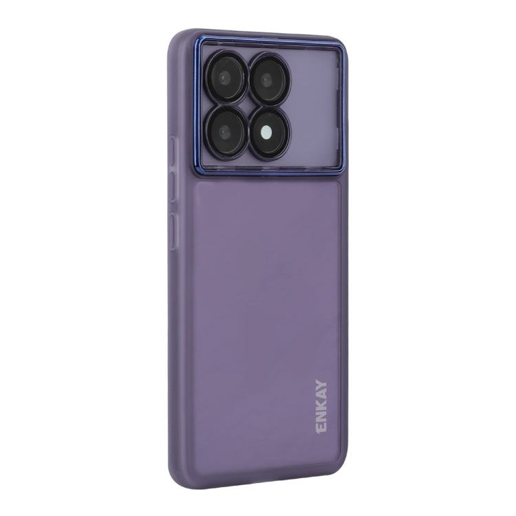 For Redmi K70 Ultra ENKAY Hat-Prince Translucent Matte TPU Phone Case with Lens Film(Purple) - Xiaomi Cases by ENKAY | Online Shopping UK | buy2fix