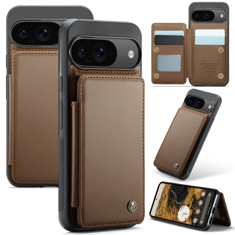 For Google Pixel 9 / 9 Pro CaseMe C22 Card Slots Holder RFID Anti-theft Phone Case(Brown) - Google Cases by CaseMe | Online Shopping UK | buy2fix