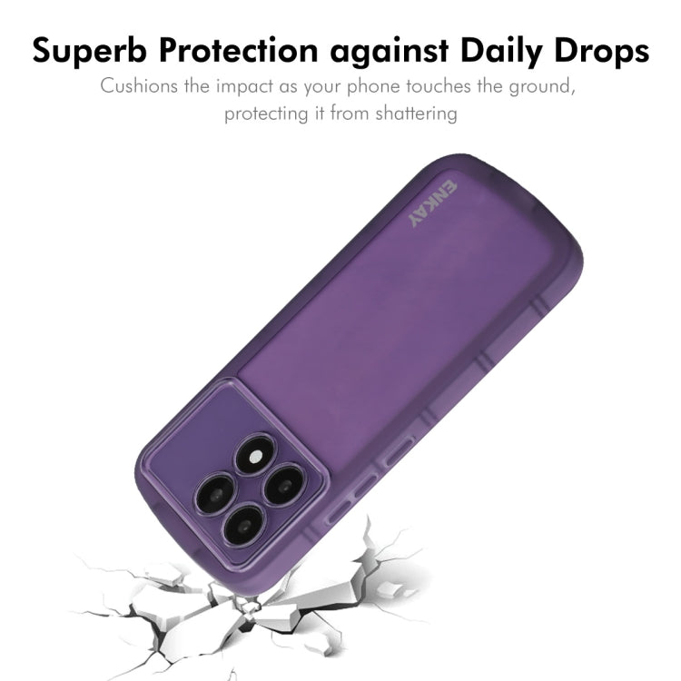 For Redmi K70 / K70 Pro ENKAY Hat-Prince Translucent Matte TPU Phone Case + 9H Big Arc Edge Glass Film(Purple) - K70 Pro Cases by ENKAY | Online Shopping UK | buy2fix