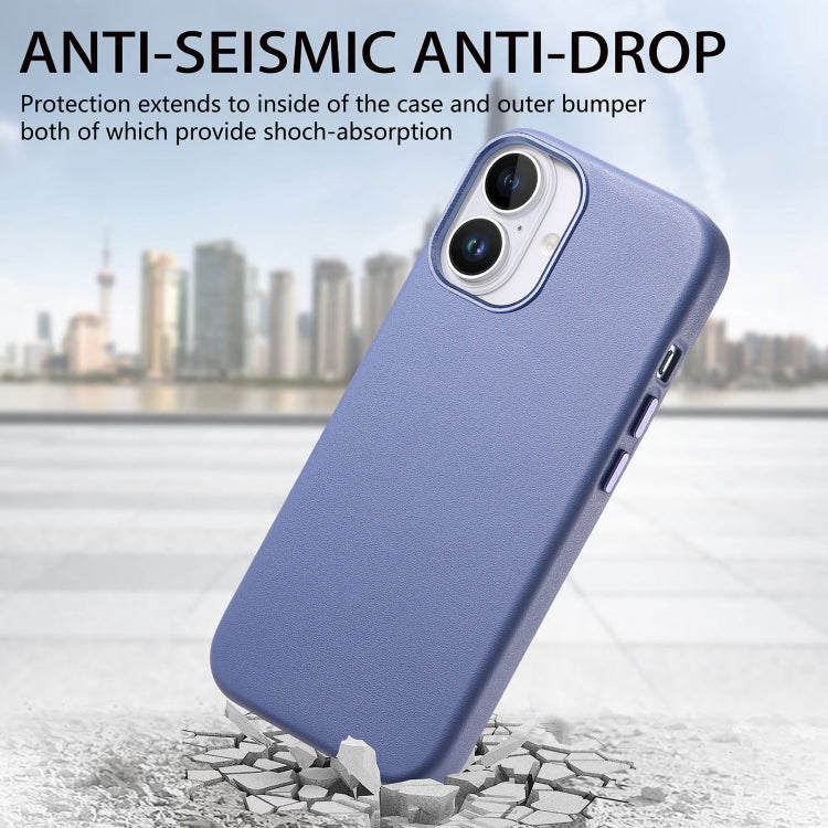 For iPhone 16 Electroplated Metal Button Shockproof Phone Case(Blue) - iPhone 16 Cases by buy2fix | Online Shopping UK | buy2fix