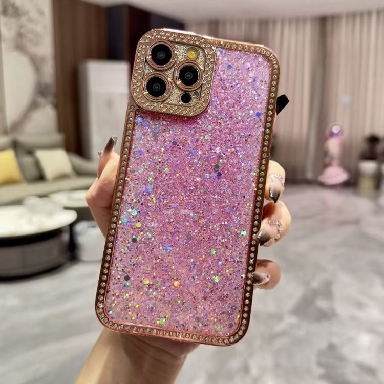 For iPhone 16 Pro Max Diamond Glitter Sequins TPU Phone Case(Pink) - iPhone 16 Pro Max Cases by buy2fix | Online Shopping UK | buy2fix