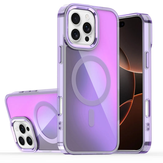 For iPhone 16 Pro Max Bright Shadow Magsafe Discoloration Phone Case(Purple) - iPhone 16 Pro Max Cases by buy2fix | Online Shopping UK | buy2fix