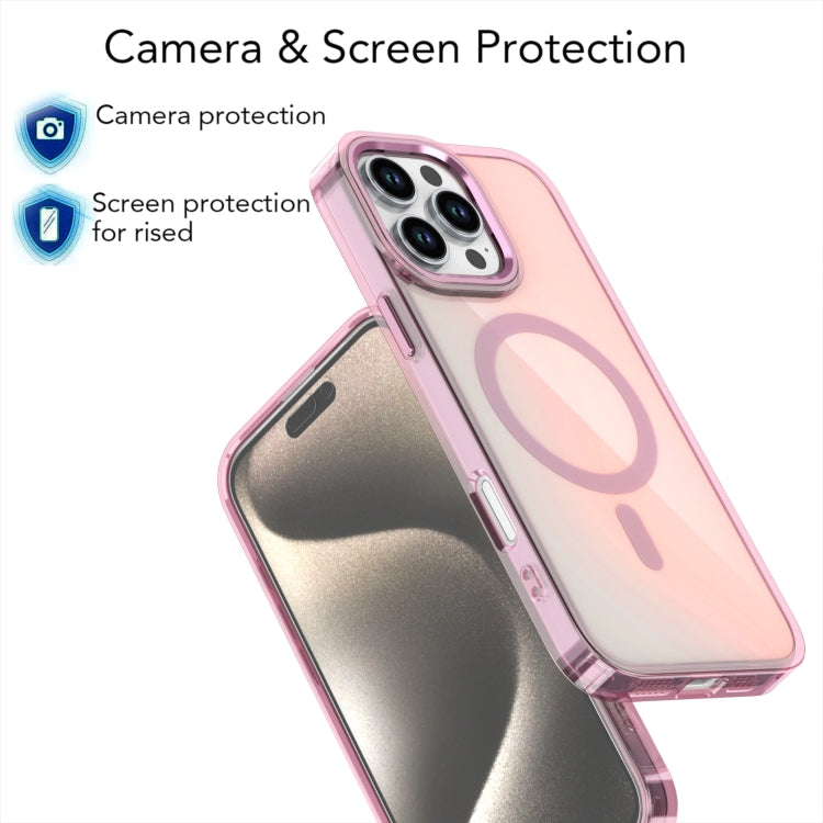 For iPhone 16 Pro Bright Shadow Magsafe Discoloration Phone Case(Pink) - iPhone 16 Pro Cases by buy2fix | Online Shopping UK | buy2fix