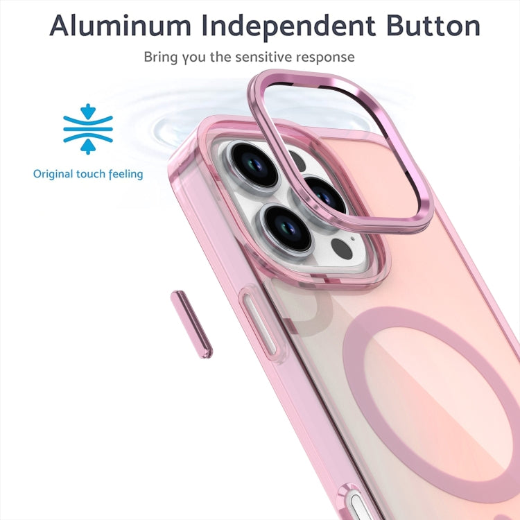 For iPhone 16 Pro Bright Shadow Magsafe Discoloration Phone Case(Pink) - iPhone 16 Pro Cases by buy2fix | Online Shopping UK | buy2fix