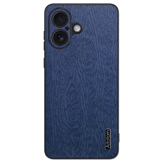 For iPhone 16 Plus Tree Bark Leather Shockproof Phone Case(Blue) - iPhone 16 Plus Cases by buy2fix | Online Shopping UK | buy2fix