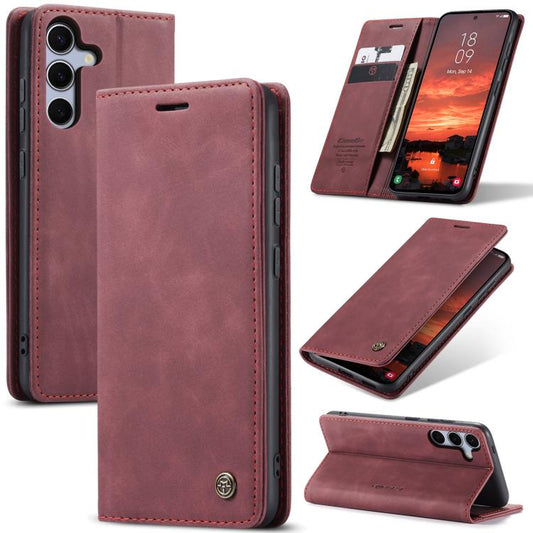 For Samsung Galaxy S25+ 5G CaseMe 013 Multifunctional Horizontal Flip Leather Phone Case(Red) - Galaxy S25+ 5G Cases by CaseMe | Online Shopping UK | buy2fix