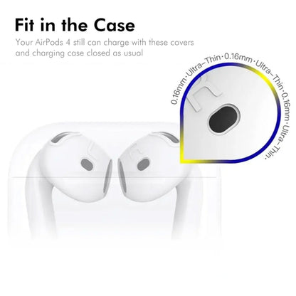 For Apple AirPods 4 2024 ENKAY Hat-Prince Thickened Silicone Case with Hook and Anti-lost Silicone Earbuds(White) - For AirPods 4 by ENKAY | Online Shopping UK | buy2fix