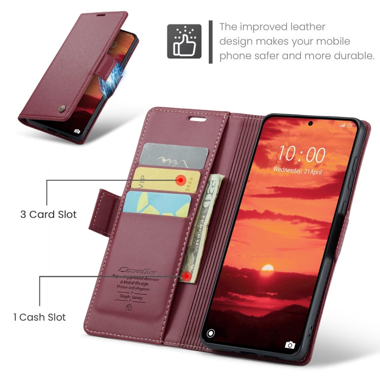 For Xiaomi 14T CaseMe 023 Butterfly Buckle Litchi Texture RFID Anti-theft Leather Phone Case(Red) - 14T Cases by CaseMe | Online Shopping UK | buy2fix