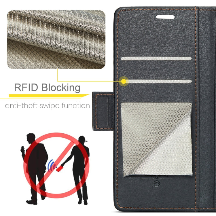 For Xiaomi 14T Pro CaseMe 023 Butterfly Buckle Litchi Texture RFID Anti-theft Leather Phone Case(Black) - 14T Pro Cases by CaseMe | Online Shopping UK | buy2fix