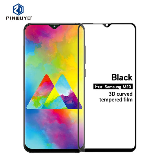 PINWUYO 9H 3D Curved Tempered Glass Film for Galaxy M20 （black） - Galaxy Tempered Glass by PINWUYO | Online Shopping UK | buy2fix