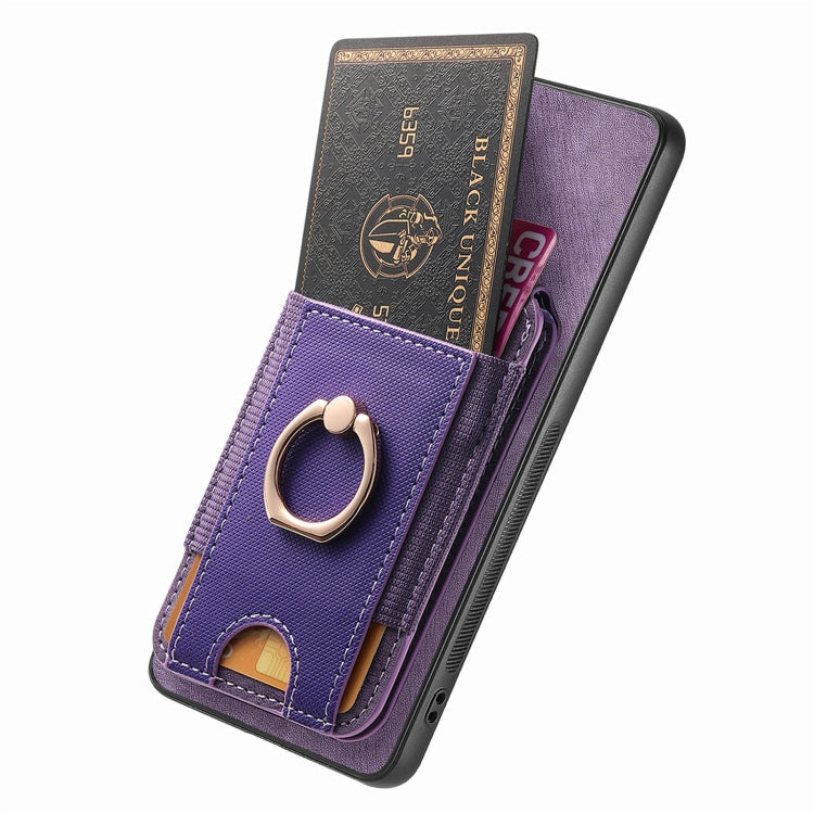 For Samsung Galaxy S25 Ultra 5G Retro Splitable Magnetic Stand Card Bag Leather Phone Case(Purple) - Galaxy S25 Ultra 5G Cases by buy2fix | Online Shopping UK | buy2fix