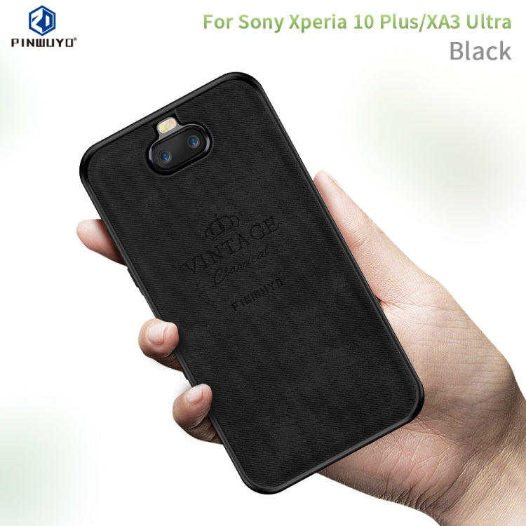 PINWUYO Shockproof Waterproof Full Coverage TPU + PU cloth+Anti-shock cotton Protective Case  for Sony Xperia 10 Plus / XA3 Ultra(Black) - Sony Cases by PINWUYO | Online Shopping UK | buy2fix