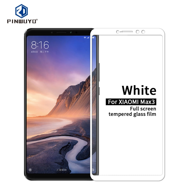 PINWUYO 9H 2.5D Full Screen Tempered Glass Film For Xiaomi Mi Max 3(white) -  by PINWUYO | Online Shopping UK | buy2fix