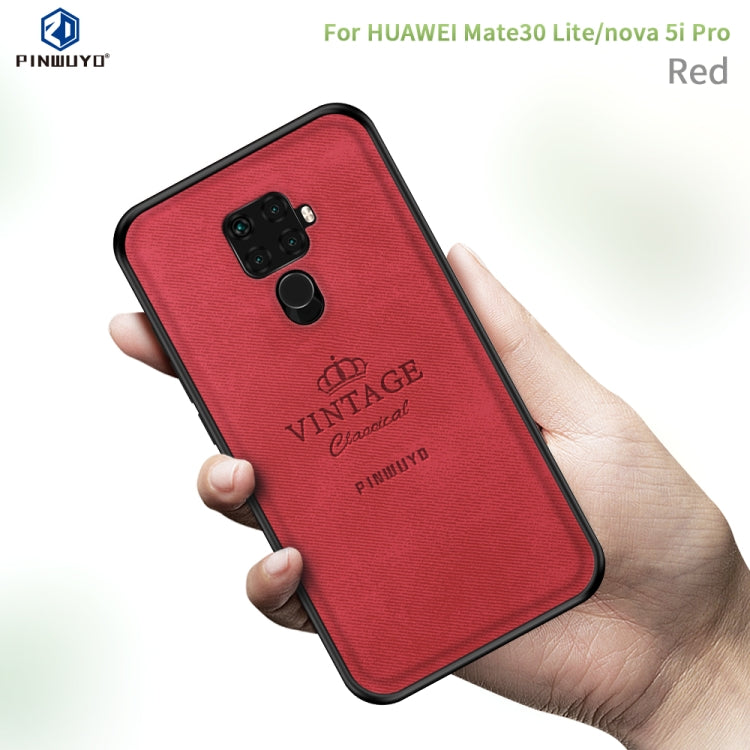 PINWUYO Shockproof Waterproof Full Coverage PC + TPU + Skin Protective Case for Huawei Nova 5i Pro / Mate 30 Lite(Red) - Huawei Cases by PINWUYO | Online Shopping UK | buy2fix
