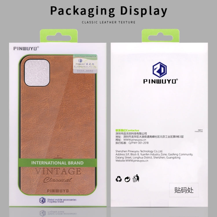 PINWUYO Pin Rui Series Classical Leather, PC + TPU + PU Leather Waterproof And Anti-fall All-inclusive Protective Shell for iPhone 11(Brown) - More iPhone Cases by PINWUYO | Online Shopping UK | buy2fix