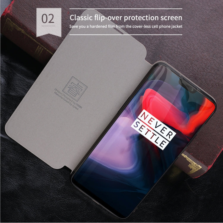 For Oneplus 6 MOFI Rui Series Classical Leather Flip Leather Case With Bracket Embedded Steel Plate All-inclusive(Black) - OnePlus Cases by MOFI | Online Shopping UK | buy2fix