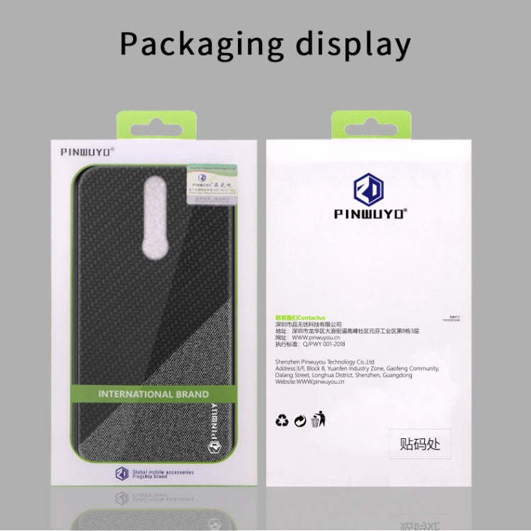 For Xiaomi RedMi 8 PINWUYO Rong Series  Shockproof PC + TPU+ Chemical Fiber Cloth Protective Cover(Black) - Xiaomi Cases by PINWUYO | Online Shopping UK | buy2fix