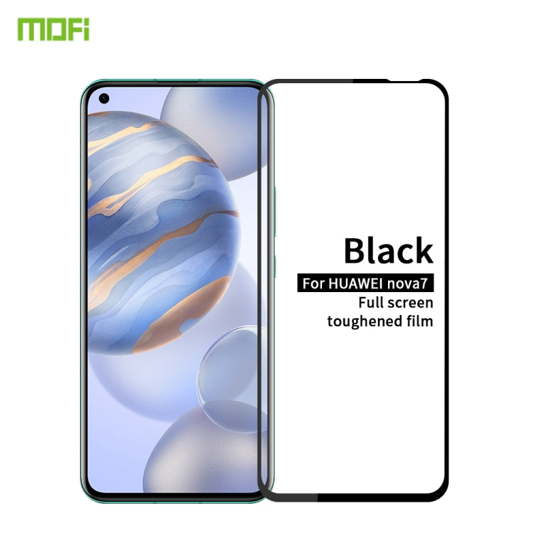 For Huawei Honor 30 / Nova7 MOFI 9H 2.5D Full Screen Tempered Glass Film(Black) - Honor Tempered Glass by MOFI | Online Shopping UK | buy2fix