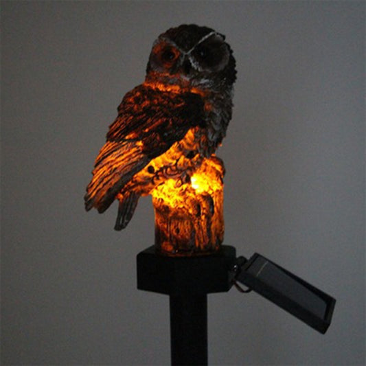 Solar Powered Owl Shape LED Night Light Garden Lawn Lamp(Brown) - Solar Lights by buy2fix | Online Shopping UK | buy2fix