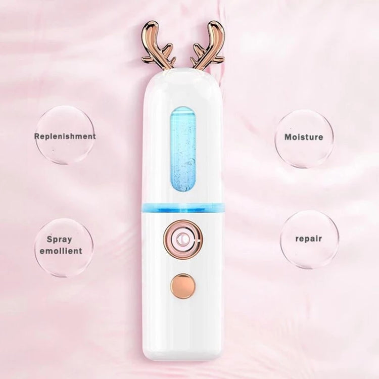 Facial Steamer Nano Spray Water Replenishing Instrument Portable Cold Spray Machine Charging Beauty Instrument Automatic Alcohol Sprayer, Style:Cute Rabbit(White) - Beauty Instrument by buy2fix | Online Shopping UK | buy2fix