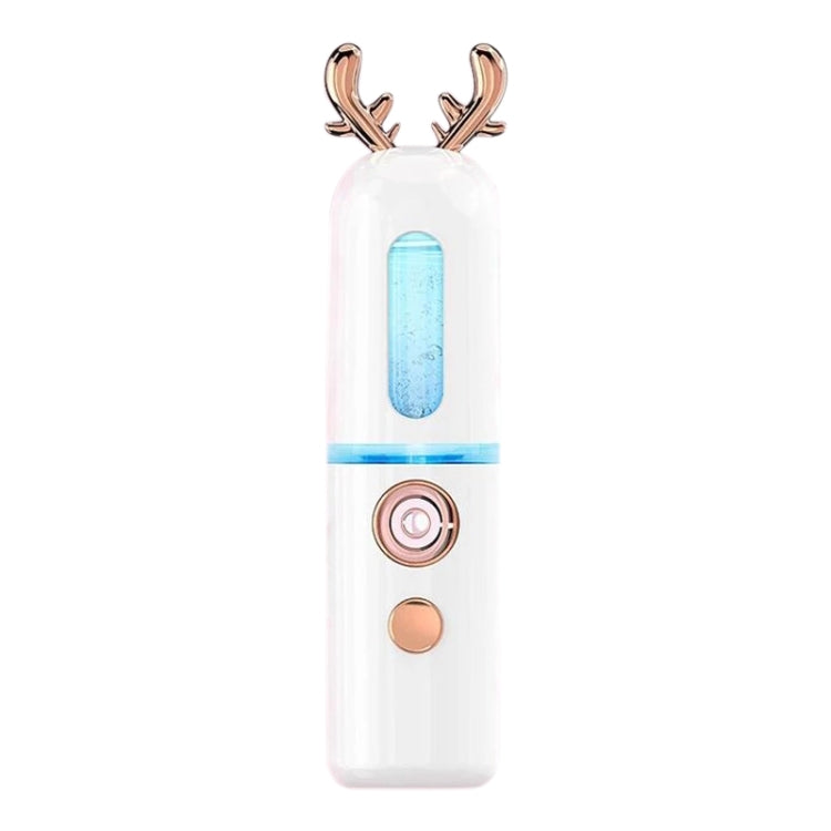 Facial Steamer Nano Spray Water Replenishing Instrument Portable Cold Spray Machine Charging Beauty Instrument Automatic Alcohol Sprayer, Style:Cute Deer(White) - Beauty Instrument by buy2fix | Online Shopping UK | buy2fix