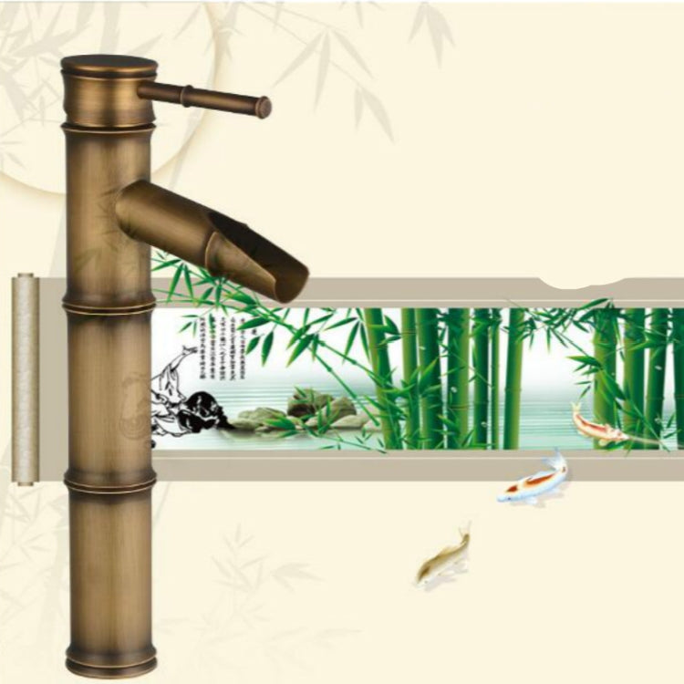 Antique Retro Hot Cold Water Bathroom Counter Basin Bamboo Waterfall Basin Copper Faucet, Specifications:Breaking 3 Knots - Faucets & Accessories by buy2fix | Online Shopping UK | buy2fix