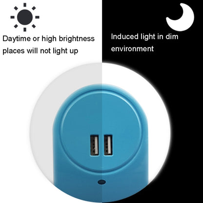 A78B LED Night Light With USB Port Intelligent Light Control Sensor Light, Plug:US Plug(White) - Sensor LED Lights by buy2fix | Online Shopping UK | buy2fix