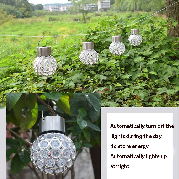 2 PCS Solar Hollow Ball Pendent Lamp Decorative Garden Light(Colorful Light) - Solar Lights by buy2fix | Online Shopping UK | buy2fix