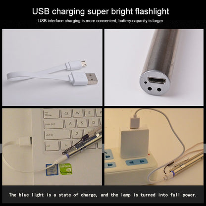 Pen Design USB Rechargeable Flashlight Powerful Mini LED Lamp - LED Flashlight by buy2fix | Online Shopping UK | buy2fix