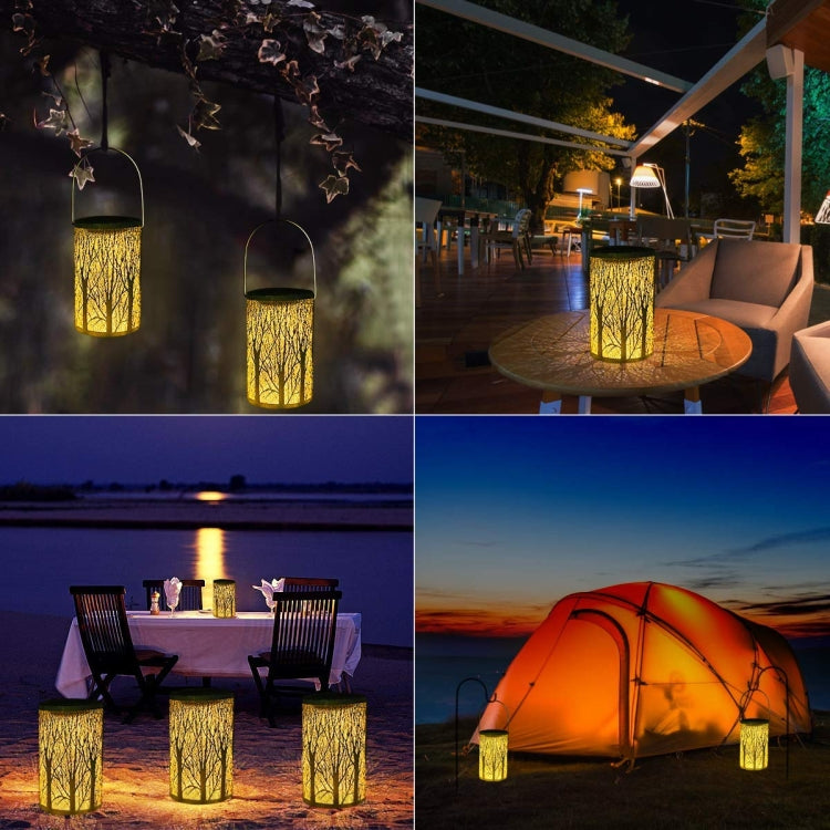 Outdoor Solar Wrought Iron Projection Lamp Hollow Wall Hanging Portable Garden Decorative Lamp, Style:Trunk - Solar Lights by buy2fix | Online Shopping UK | buy2fix