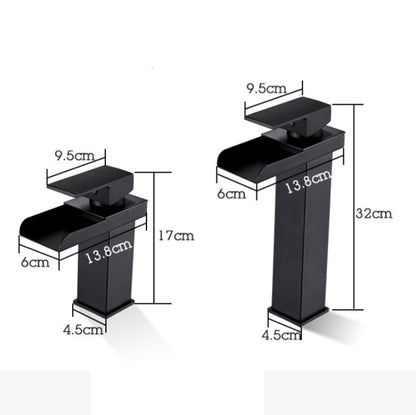 Bathroom Wide Mouth Faucet Square Sink Single Hole Basin Faucet, Specification: HT-81566 Wide-mouth Short Type - Faucets & Accessories by buy2fix | Online Shopping UK | buy2fix