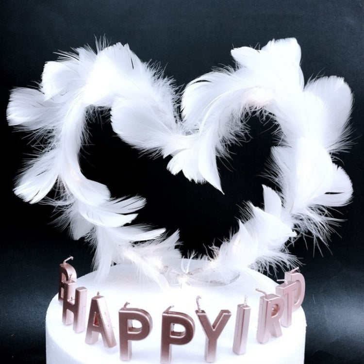 Variety Of Feather Cake Dessert Decoration White - Holiday Decorations by buy2fix | Online Shopping UK | buy2fix