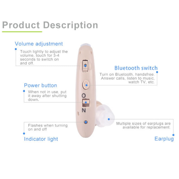 G25 Bluetooth Hearing Aid Elderly Sound Amplifier Sound Collector, Colour: EU Plug(Skin Color) - Hearing Aids by buy2fix | Online Shopping UK | buy2fix